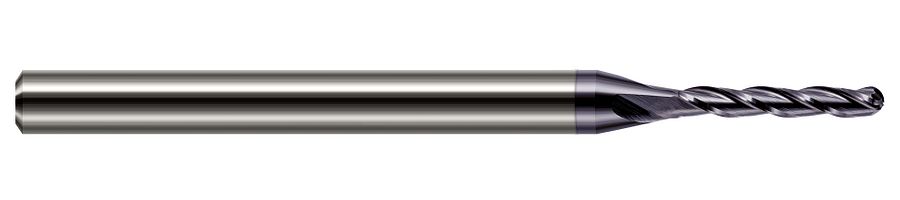 Picture of Harvey Tool 32239-C3 .039 Ball Carbide5x Long Flute EM, AlTiN End Mill Standard Flute Standard Helix Carbide AlTiN Single End Ball NoseBall